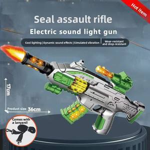 Pistola de juguete luminosa eléctrica para niños, juguete con <span class=keywords><strong>sonido</strong></span> y música ligera, ametralladora, regalo de <span class=keywords><strong>sonido</strong></span> musical para niño pequeño - Product Image 4