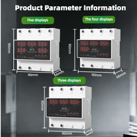 Interruptor de Transferencia Automática (ATS) de Riel DIN 63A, Protector de Sobretensión y Baja Tensión Trifásico, Selector de Energía Ininterrumpida