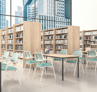 Chaise de formation ergonomique moderne en maille confortable, empilable, avec tableau d'écriture pliable et mobile, pour bureaux, salles de réunion et écoles