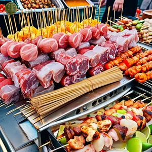 Brochetas de Bambú para Barbacoa al por Mayor Directo de Fábrica, Palitos Redondos de Doble Punta para <span class=keywords><strong>Kebab</strong></span>, Logotipo Personalizado OEM - Product Image 3