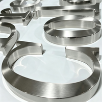 Insegna 3D in Acciaio Inox Spazzolato Personalizzata, Logo Commerciale da Parete, Decorazione Pubblicitaria IP65 Impermeabile per Negozi di Abbigliamento