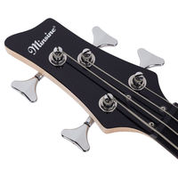 Guitare basse électrique avec corps en olivier, dos et côtés en olivier, manche en érable, touche en palissandre pour les débutants, 4 cordes, 24 frettes