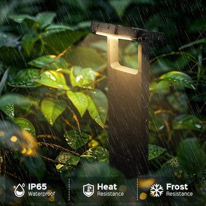 Lampe solaire de chemin Coxseni 200Lm LED en aluminium, lumière blanche chaude, éclairage extérieur à changement de couleur, panneau réglable à 360°, garantie de 2 ans - Product Image 4