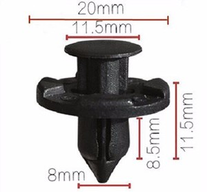 Clips de fixation pour voiture en nylon POM, type poussoir, 01553-09321, <span class=keywords><strong>trou</strong></span> de 8 mm, clips de <span class=keywords><strong>pare</strong></span>-chocs en <span class=keywords><strong>plastique</strong></span> pour voiture, accessoires universels pour voiture - Product Image 2