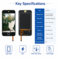 Module d'affichage tactile LCD TFT IPS personnalisé XMSJ 2,8 pouces 240x320 avec écran FPC pour terminal de paiement POS, kit système à structure compacte
