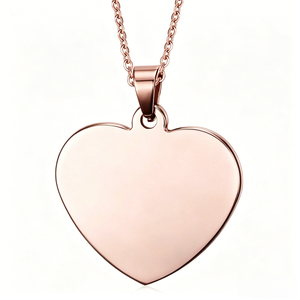 <span class=keywords><strong>Collana</strong></span> a Forma di Cuore in Acciaio Inossidabile per Donna, Design Liscio Personalizzabile <span class=keywords><strong>con</strong></span> Incisione Laser di ID, Foto, <span class=keywords><strong>Nome</strong></span> o Logo, Stile INS di Tendenza - Product Image 4