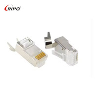 Conectores Ethernet RJ45 blindados CAT6A/CAT7, enchufes modulares 8P8C chapados en oro de 50um para bloques de terminales de Cables FTP/STP