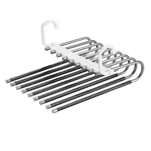 5 tube folding 9 tube multifunctional pants rack, storage hanger, space saving hanger