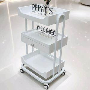 Modern Salon <b>Trolley</b> With Drawer And Tray 4 Wheel Plastic Cart For Beauty Tools Minimalist Design Easy <b>Moving</b> - Product Image 6
