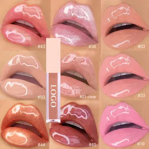 Lip gloss Anbieter Großhandel Bulk feuchtigkeit spendend glänzend Glitter Lip gloss Private Label vegane Grausamkeit frei Pigment Lip gloss