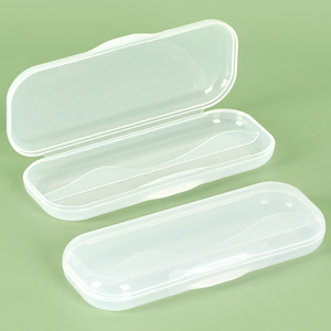 Boîte de transport pour ustensiles de pique-nique SUNSHING, porte-couverts en silicone pour bébé, conteneur à couverts en plastique épais, étui de voyage pour cuillère et fourchette - Product Image 4