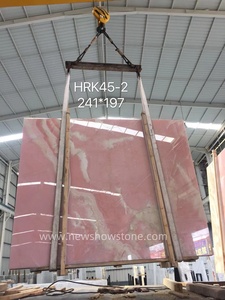 豪華な天然オニキススラブピンク翡翠床/壁用様々なオニキスカラー天然石製品 - Product Image 3