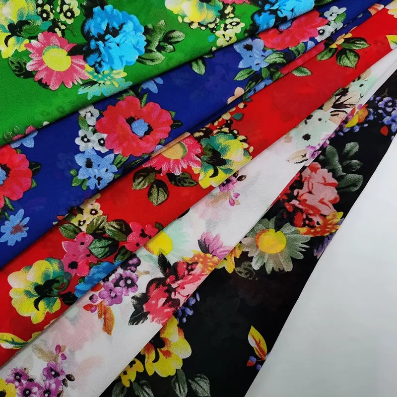 Shaoxing yuyuan 26T 28T 32T digital printed material chiffon 100% polyester fabric kain sifon arab for dresses