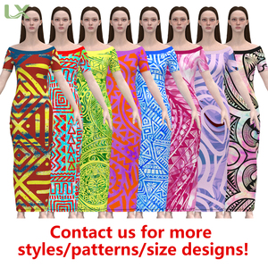 Impresión personalizada, tamaño, diseño de estilo vestidos de la isla del Pacífico mujeres micro Polinesia Mumu vestido conjunto diseño tropical Hawaiano - Product Image 2