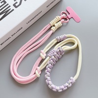 Cordon universel long pour téléphone portable, bandoulière, cordon de cou, cordon tressé pour poignet, en polyester, sangle multifonctionnelle pour téléphone portable