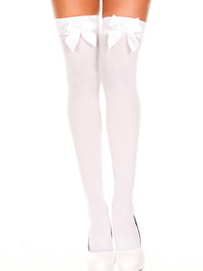 Mignon Transparent Lingerie <span class=keywords><strong>Bas</strong></span> Pur Belle Arc Sur Le Genou Noir <span class=keywords><strong>Blanc</strong></span> Noir Rose Arc Sexy Jarretelles Haut Tube <span class=keywords><strong>Bas</strong></span> De Soie - Product Image 4