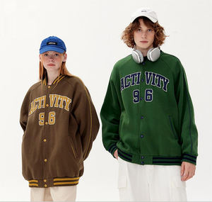 Chaqueta Universitaria de Invierno para Hombre, con Parche de Letras Personalizado, Transpirable, Bordada, Servicio OEM, Talla Grande, con Tela de Lana - Product Image 3