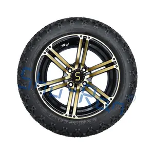 14'' Bronze/Black Rims And 22*10-14 Off-road Tires Combo Including Lug Nuts and Center C_aps