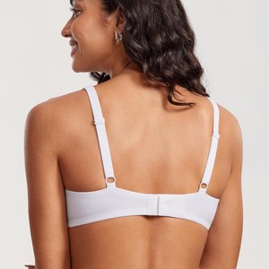 Reggiseno <span class=keywords><strong>a</strong></span> Mezza Coppa con Ferretto da Donna, Push-up, Senza Cuciture, Balconette, Bianco Liscio, con Spalline Larghe, Vendita all'Ingrosso di Fabbrica - Product Image 4