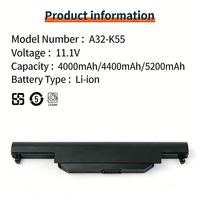 Batterie d'ordinateur portable Asus A32-k55 de remplacement, batterie d'usine A33-k55 A45 A55 K45 X45 X55 A75 K75 X75 pour ordinateur portable en vente