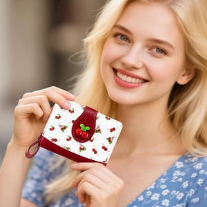 Cartera Larga de <span class=keywords><strong>Mujer</strong></span>, Diseño con Estampado de Frutas (Arándanos/Fresas/Cerezas), Cierre de Cremallera, Ranuras para Tarjetas con Bloqueo RFID - Product Image 4