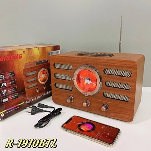 Cũ retro máy tính để bàn đài phát thanh cổ điển FM AM SW đa băng tần hộp gỗ không dây <span class=keywords><strong>internet</strong></span> radio loa với BT và USB TF khe cắm - Product Image 5