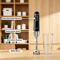Mixeur Plongeant Électrique Multifonction Portable à Vitesse Variable, 4 Lames en Acier Inoxydable, Mixeur à Main en Cuivre Pur pour Usage Domestique