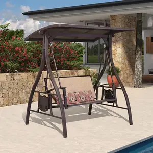 Açık Rattan Deluxe hamak asılı koltuk sandalye w/güneş LED ışık ve minderler plaj sandalyesi ile Metal standı veranda bahçe örgü