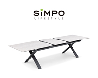 Ensemble de meubles d'extérieur modernes et légers SIMPOLIFESTYLE, ensemble de salle à manger de luxe STRADA pour jardin, balcon, aluminium extensible