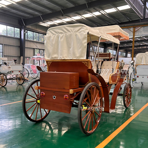 Charrette à chevaux électrique vintage en bois, design classique, finition personnalisée, 4 roues, prête pour les événements en zone touristique et les visites panoramiques - Product Image 6
