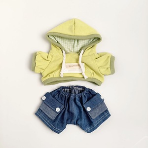 [Solo vestiti] Abbigliamento per bambole Jely&cat Bonnie Rabbit da 32 cm - Set maglione con coulisse a cuore verde e jeans - Set di vestiti per bambole - Product Image 5