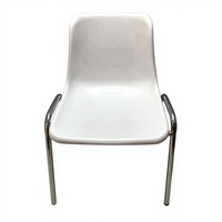 Chaise en plastique moderne empilable avec pieds en acier chromé, chaise pour événements