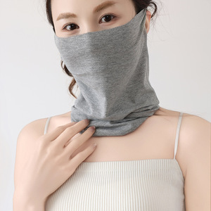 Summer Outdoor Cycling <b>Sunscreen</b> <b>Face</b> Mask <b>For</b> Women Thin Modal Neck Cover Solid Color Lightweight Protection - Product Image 3
