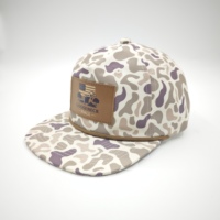 Casquette de baseball sportive ajustable à 5 panneaux en tissu Dobby Oxford Terry avec logo personnalisé, motif camouflage fruité, léopard et pois brodés, fermeture snapback 256