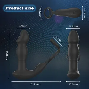 Vibratore Anale 2 <span class=keywords><strong>in</strong></span> 1 <span class=keywords><strong>in</strong></span> Silicone con Controllo APP e Anello Penieno, Giocattolo Sessuale Wireless per Massaggiatore Maschile - Product Image 2