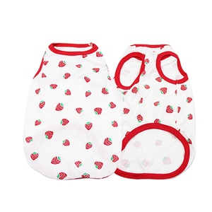 Rompi Hewan Peliharaan OEM ODM Bahan Katun 100% Lembut untuk Anjing Kecil Kucing Ramah Kulit Tanpa Lengan Baju Anak Anjing Kucing Rompi Hewan Peliharaan Atasan Musim Panas Anjing Kucing - Product Image 1
