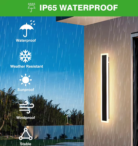Applique murale LED extérieure longue en aluminium, étanche IP65, design moderne carré, pour jardin, hôtel, villa, éclairage linéaire - Product Image 2