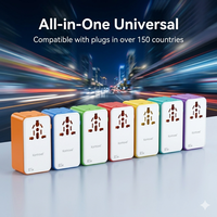 Adaptateur de prise USB-C à faible MOQ, multi-ports, mini, universel, chargeur ultra-fin 65W Gan, adaptateur de voyage avec prise EU, UK, US