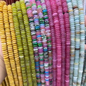 天然石Rondelleスペーサービーズ,2x6mm,宝石ディスクシェイプDIYブレスレットジュエリー作り - Product Image 6