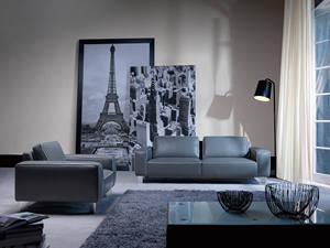 Juego de sofá Seccional de cuero de lujo moderno para sala de estar u oficina muebles de salón de recepción comercial - Product Image 3