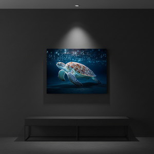 Impression sur toile de créatures marines vibrantes, affiches encadrées sur le thème de la vie marine pour la décoration de salle de bain côtière - Product Image 1