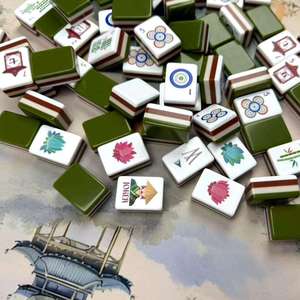 New Design Olive Green American Drake Mahjong Tile Set AcrylicTravel <b>Entertainment</b> American Design Mahjong Tiles for Table Game - Product Image 4
