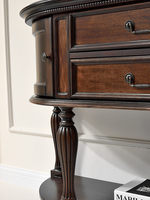 Console d'entrée de style américain, meuble de rangement en bois massif pour couloir, étagère murale semi-circulaire de style campagnard vintage