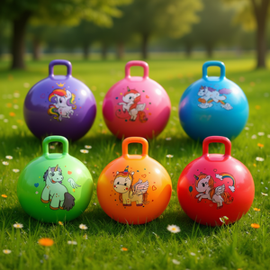 Palla rimbalzante Eb Unicorn da 26 pollici con maniglia in plastica per giochi all'aperto per bambini 5-7 anni unisex 24 pezzi - Product Image 2