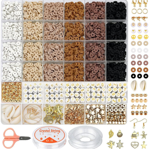 Hot Sale Multiple Qiao Bohemia DIY Jewelry Oval Ceramic <b>Clay</b> Porcelain <b>Beads</b> <b>Kit</b> 6mm Mixed Color Earrings Bracelet Making <b>Kit</b> - Product Image 1