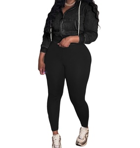 Ensemble de sport et yoga pour <span class=keywords><strong>femme</strong></span> : sweat à capuche zippé en velours délavé et <span class=keywords><strong>pantalon</strong></span> de <span class=keywords><strong>jogging</strong></span> deux pièces - Product Image 3