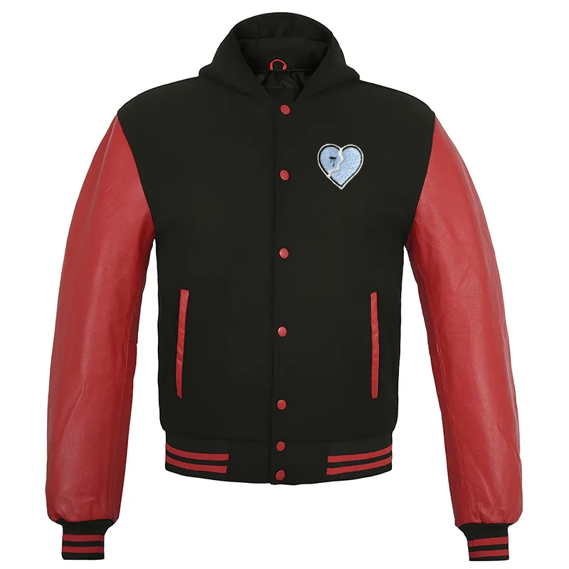 Chaqueta con parche de chenilla bordado OEM personalizado de alta calidad, chaqueta universitaria con letras para hombre