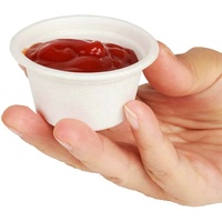 Biologisch abbaubarer Einweg-Bagasse-Zuckerrohr 2 Unzen Mini-Saucen becher mit Deckel
