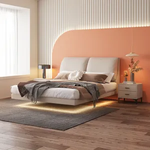 科技感浮床双人床轻便豪华现代简约主卧室床垫床
