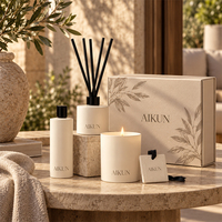 AIKUN Direct Source Factory Custom Engraved Luxury Gift Box Long Lasting Reed Diffuser Set for Seasonal Gifts